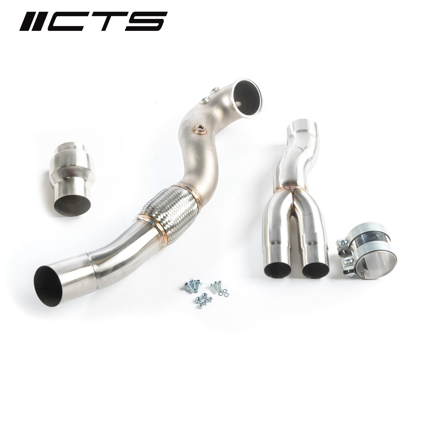 CTS Turbo 8V/8Y RS3 and 8S TTRS 2.5T EVO 3.5" Single High-Flow CAT